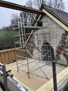 Inside the timber frame